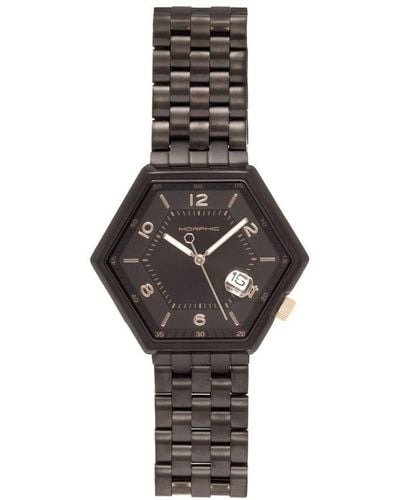 Morphic M96 Series Bracelet Watch W/date Stainless Steel - Black