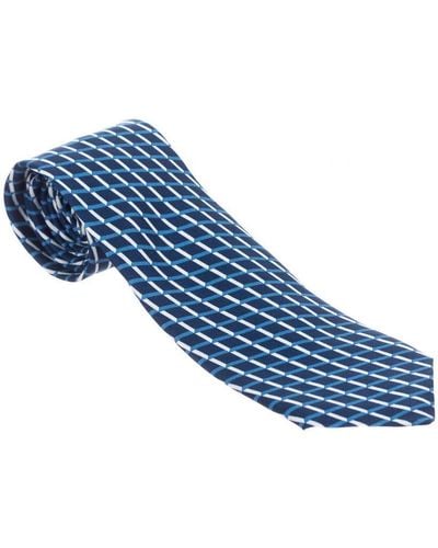 Hackett Tie With Printed Design Hm052586 Man - Blue