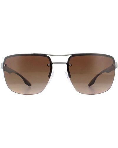 Prada Sunglasses Ps60Us Dg1724 Gunmetal Rubber Gradient Polarized - Brown