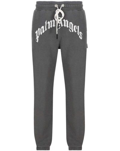 Palm Angels Gd Curved Logo Faded Joggers - Grey