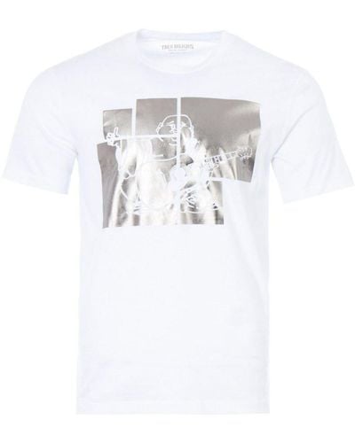 True Religion T-shirt Met Ronde Hals En Folieprint Van Boeddha-paneel, Wit