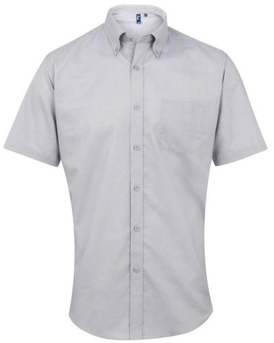 PREMIER Signature Oxford Short Sleeve Work Shirt - Grey