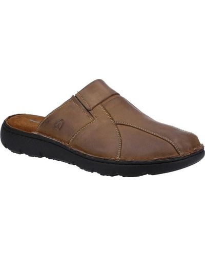Hush Puppies Carson Leather Mules - Brown