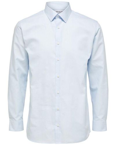 SELECTED Overhemden Regethan Classic Overhemd Lichtblauw Blauw