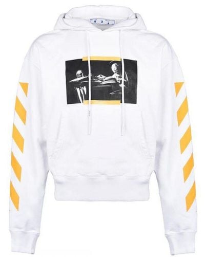 Off-White c/o Virgil Abloh Carav Painting Over White Hoodie - Wit
