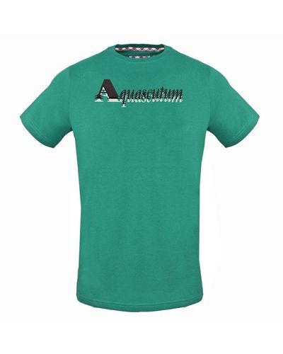 Aquascutum Gelaagd Logo Groen T-shirt