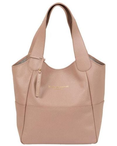 Pure Luxuries 'Freer' Blush Leather Tote Bag - Pink
