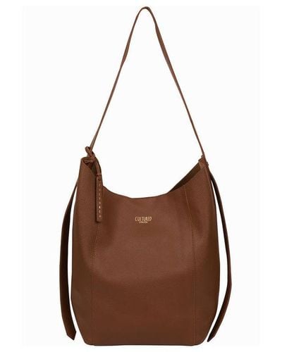 Cultured London 'harrow' Tan Leather Shoulder Bag - Brown