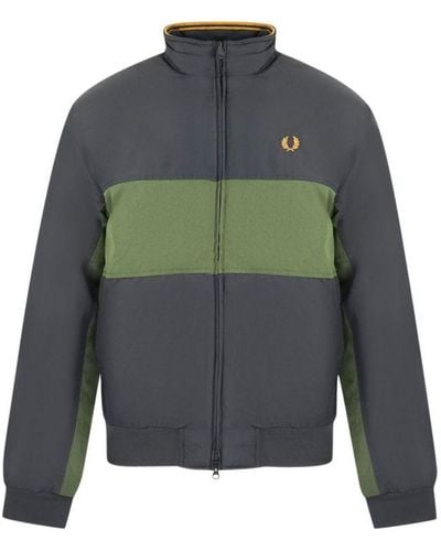 Fred Perry Panel Block Black Jacket Cotton - Grey