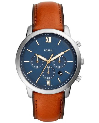Fossil Neutra Chrono Watch Fs5453 Leather - Blue