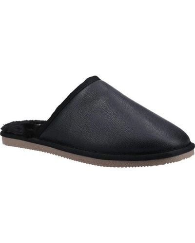 Hush Puppies Coady Leather Slippers - Blue