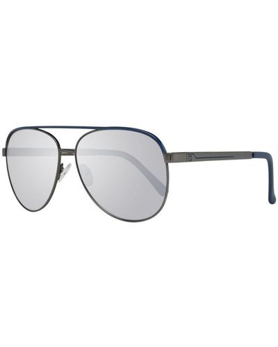 Guess Gunmetal Aviator Sunglasses With Mirrored Lenses - Grey