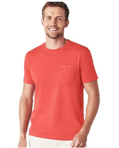 Crew Garment Dye Cotton Neck T Shirt - Red