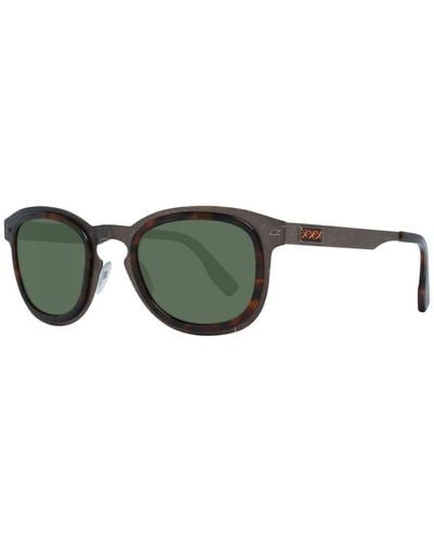 Zegna Round Polarized Sunglasses - Green