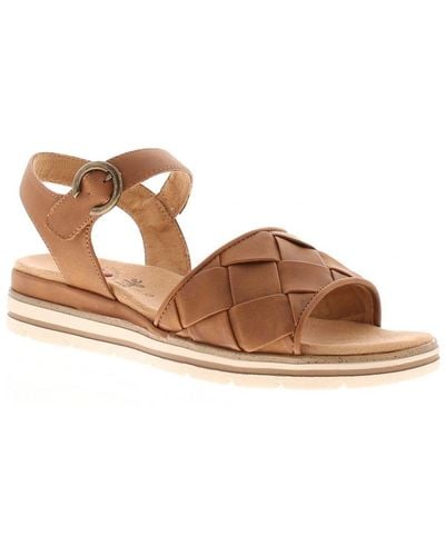 Relife Wedge Sandals Retain Buckle - Brown