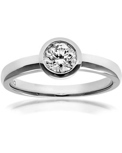 DIAMANT L'ÉTERNEL 18kt Witgouden 0,50 Ct Ronde Briljant Geslepen Solitare-ring Met Gecertificeerde Diamant