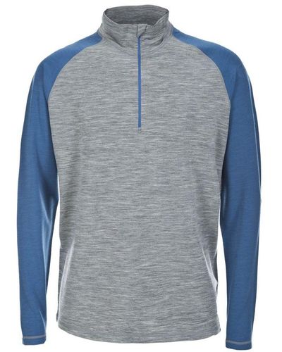Trespass Hex Lange Mouwen Half Zip Sweater (grijs) - Blauw