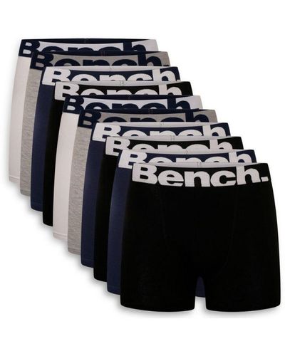 Bench 10 Pack 'Yalden' Cotton Rich Boxers - Black