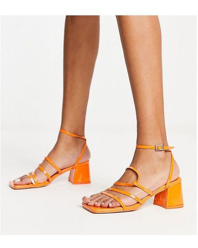 Public Desire Exclusive Dayla Mid Heeled Sandals - Orange