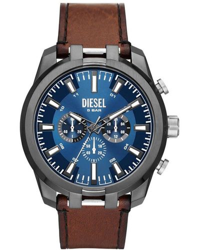 DIESEL Split Watch Dz4643 Leather (Archived) - Blue