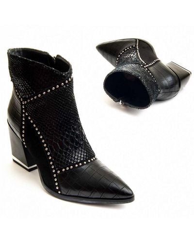 Montevita Heel Ankle Boot Supertramp In Black - Zwart