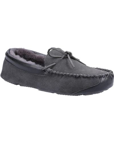 Cotswold Northwood Suede Moccasin Slippers (grijs)