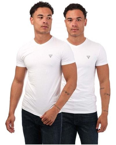 Guess 2-pack T-shirts Met V-hals Voor In Het Wit