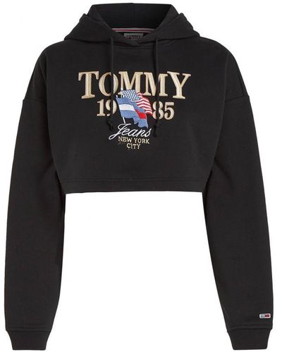 Tommy Hilfiger Womenss Luxe 3 Cropped Hoody - Black