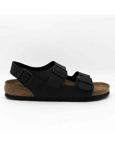 Birkenstock Milano Black Slippers Leather