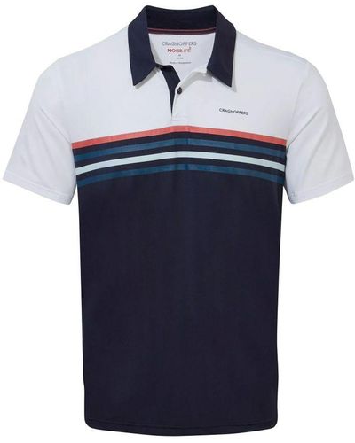 Craghoppers Pro Stripe Nosilife Polo Shirt (optisch Wit/blauw Marine)