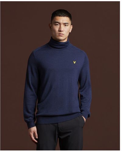 Lyle & Scott Rollneck Jumper - Blue