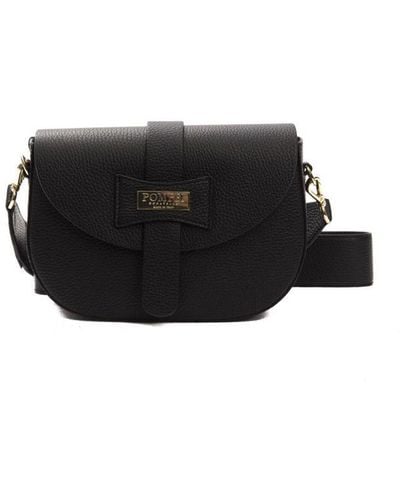 Pompei Donatella Leather Crossbody Bag - Black