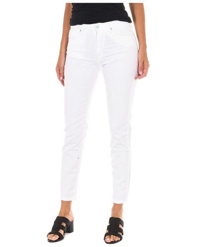 Met Long Jean Trousers With Narrow Cut Hems 10db50281-b075 Woman Cotton - White
