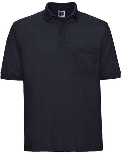 Russell Heavy Duty Short Sleeve Polo Shirt (French) - Blue