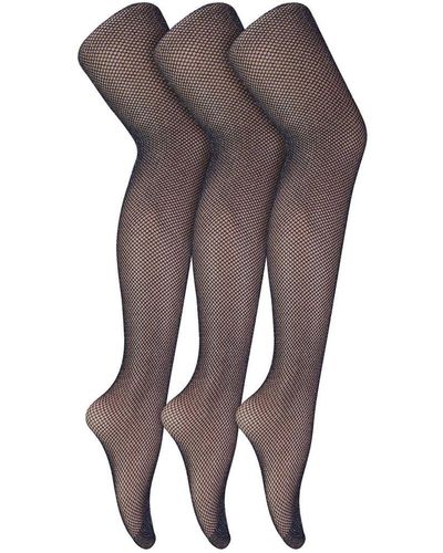 Sock Snob Dames Fishnet Panty's 3 Paar | Stijlvolle Kousen Voor Dansfeesten - Zwart Zilver - Bruin