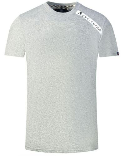 Aquascutum Shoulder Brand Logo T-Shirt - Grey