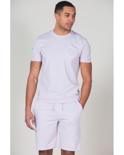 Tokyo Laundry Lilac Cotton T-shirt And Shorts Loungewear Set - White