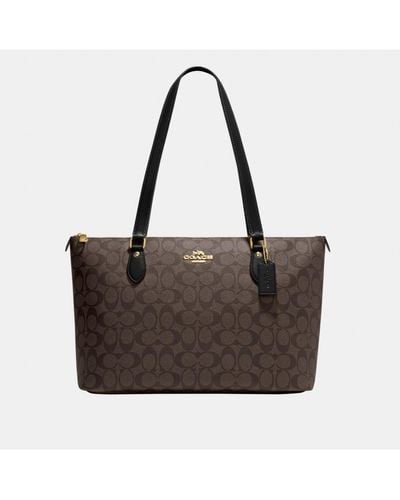 COACH Signature New Gallery Tote Bag - Brown