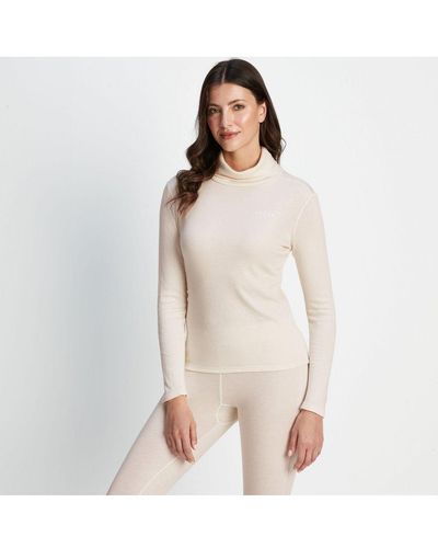 TOG24 Meru Cashmere Touch Base Layer Roll Neck Off White - Natural