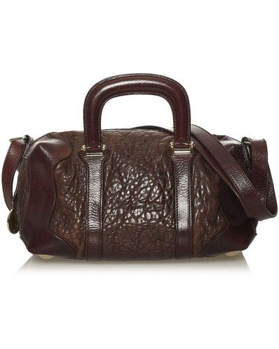 Fendi Vintage Leather Satchel Brown Calf Leather