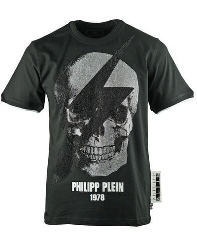 Philipp Plein Philipp Plein Thunder Mtk3332 02 T-shirt Met Ronde Hals - Zwart