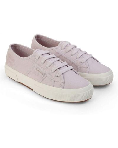Superga Ladies Leaves Natural Dyed Embroidered Trainers ( Leaves) - Pink
