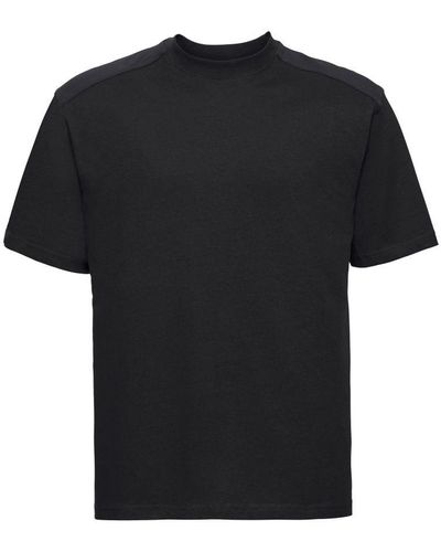 Russell Russell Europa Werkkleding Korte Mouwen Katoenen T-shirt (zwart)