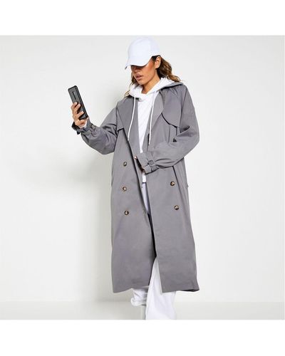 I Saw It First Classic Trench Coat - Grey