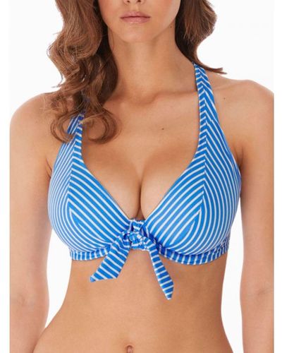 Freya Beach Hut High Apex Bikini Top - Blue