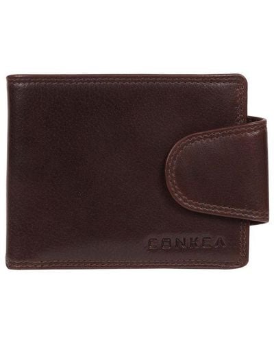 Conkca London 'Captain' Leather Bi-Fold Wallet - Brown
