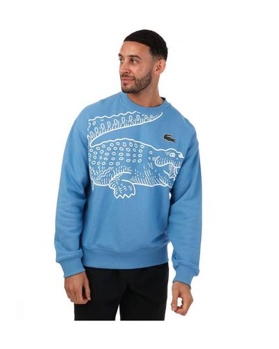 Lacoste Sweatshirt Met Grote Krokodillenprint Voor , Blauw