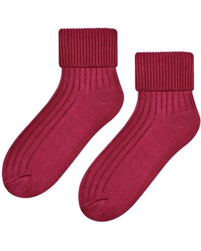 Steve Madden Dames 1 Paar Luxe Wol Bed Sokken | Zachte Warme Lounge Slaapsokken - Wijn - Rood