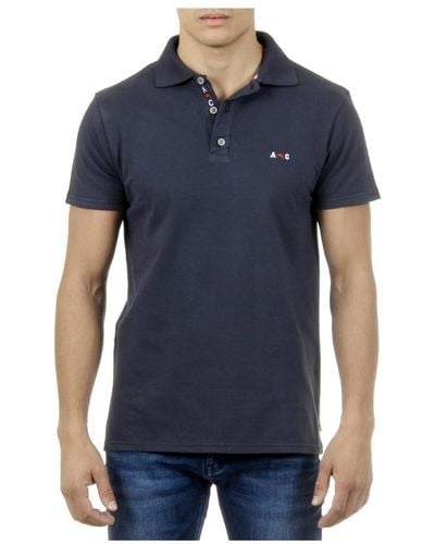 Andrew Charles by Andy Hilfiger Andrew Charles Mannen Polo Hals Slim Fit Marine - Blauw