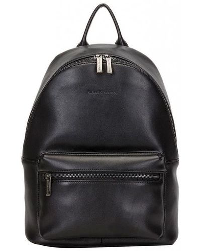 Smith & Canova Smooth Leather Zip Around Backpack - Black